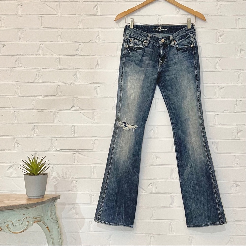 7 For All Mankind Flare Ripped Designer Jeans 26